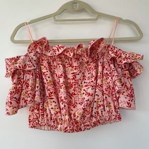 Finders pink floral crop top. Size medium